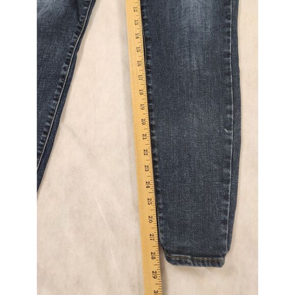 Good American Good Legs Lace-Up Jeans 6/28 Medium Wash Distressed Flaws - Picture 8 of 10